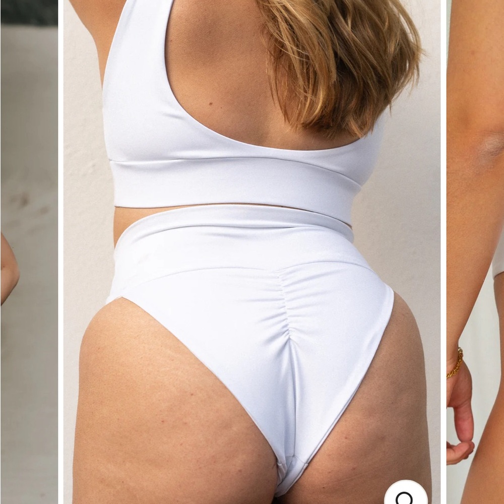 Londre Banded Scrunch Bottom XL White Londre Bodywear in Flat White XL
